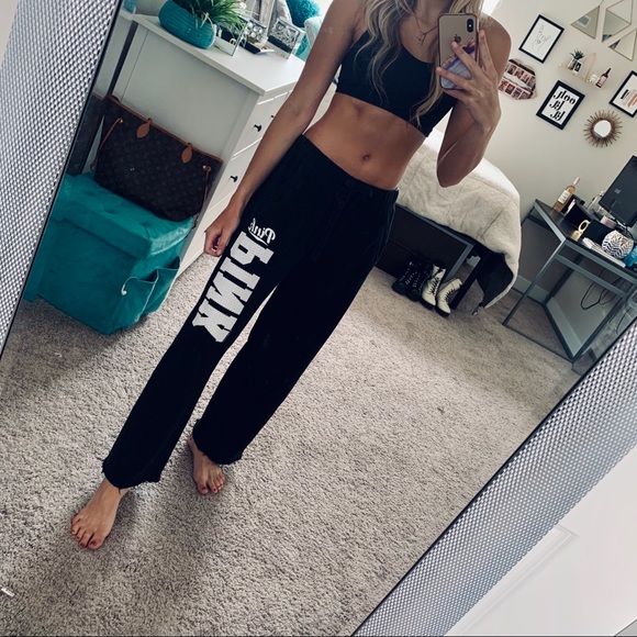PINK Victoria's Secret Pants - Victoria’s Secret Black Sweatpants